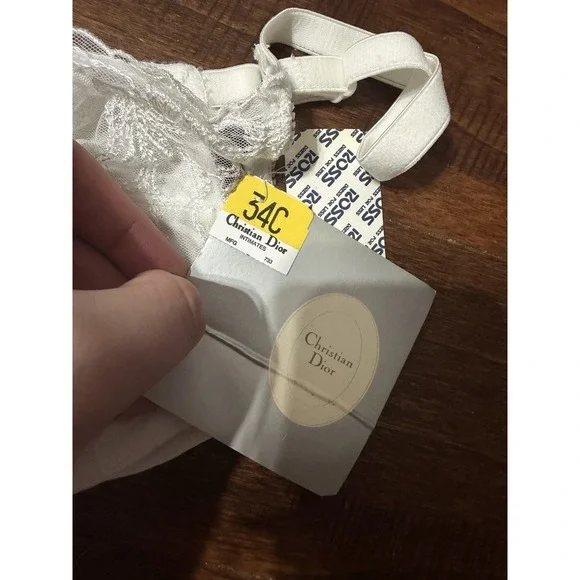 Christian Dior Vintage 1980s Lace Bra 34C NOS NWT Deadstock Ivory - Picture 6 of 8